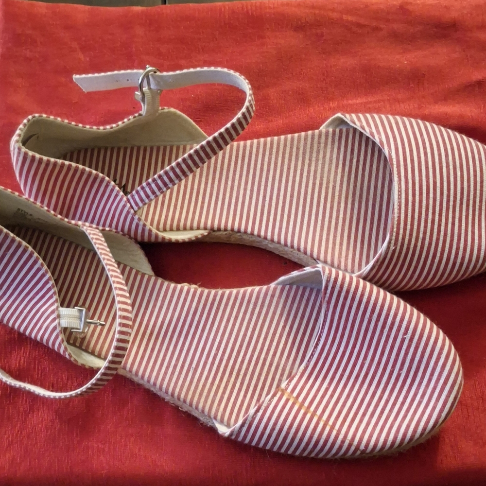 Striped Red and White Women's Sandals